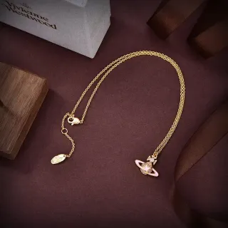 Vivienne Westwood Orb Pink Enamel Gold-Tone Necklace