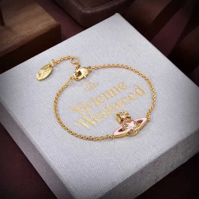 Vivienne Westwood Orb Pink Enamel Gold-Tone Necklace 4