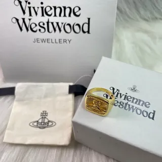 Vivienne Westwood Orb Ring Gold-Tone Rectangular Signet Ring