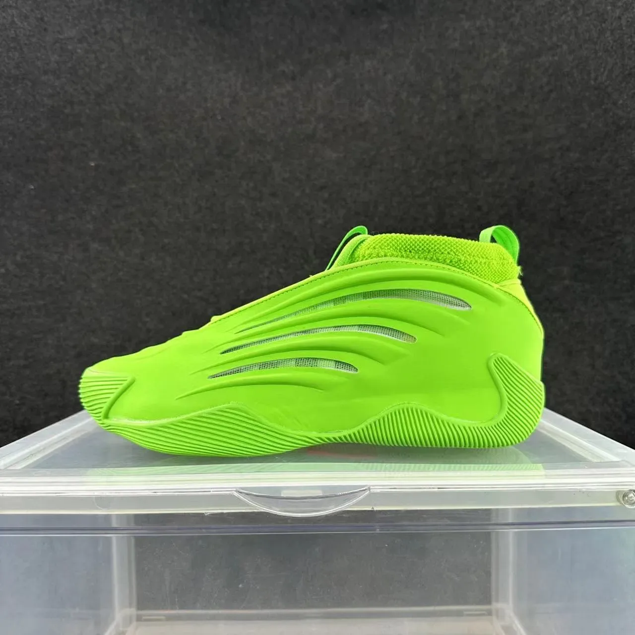 Y-3 Qasa High Green Sculpted Wave-Cutouts Lifestyle Sneakers 2