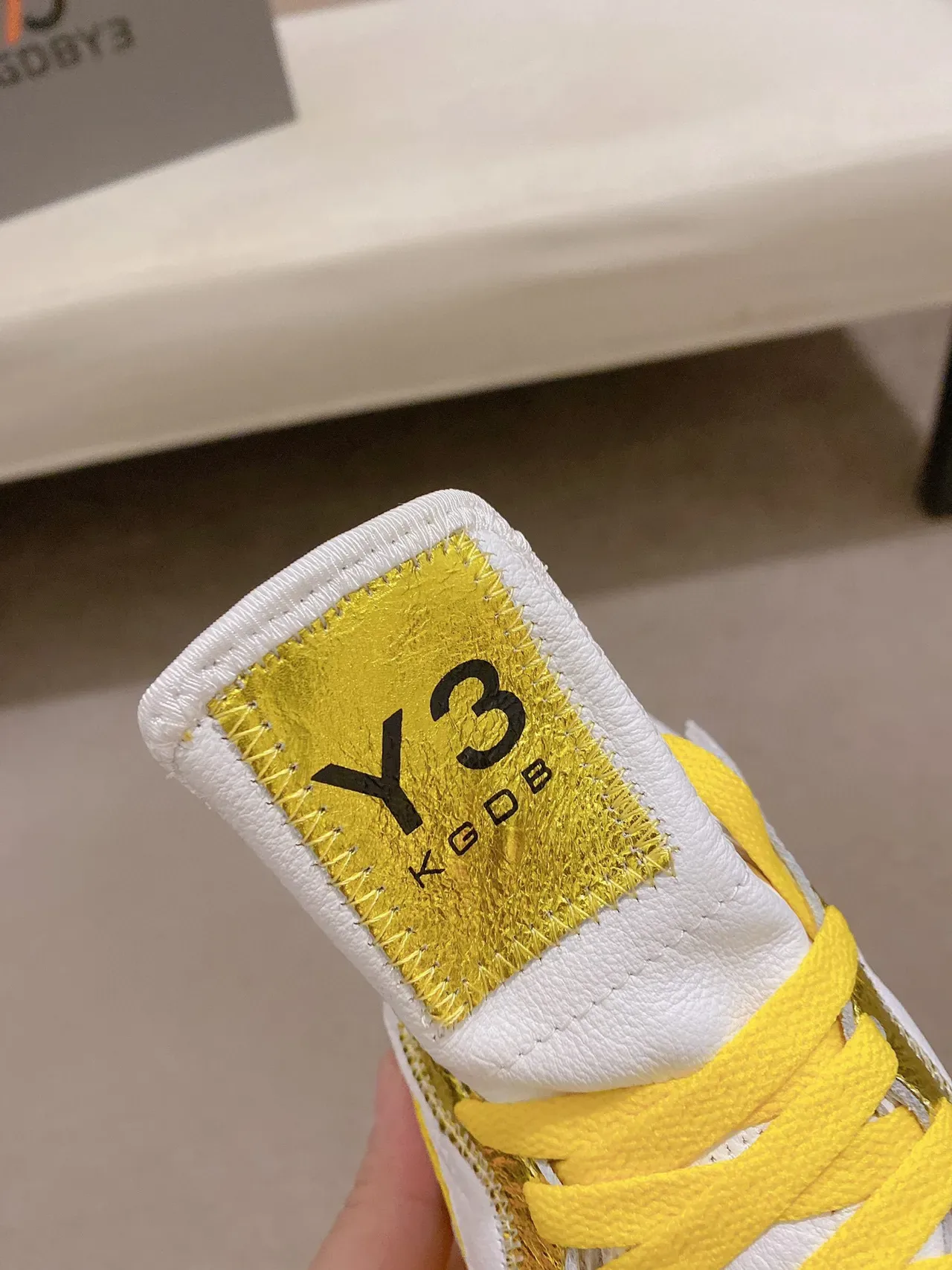 Y-3 Runner White and Yellow Chunky Sneakers 6