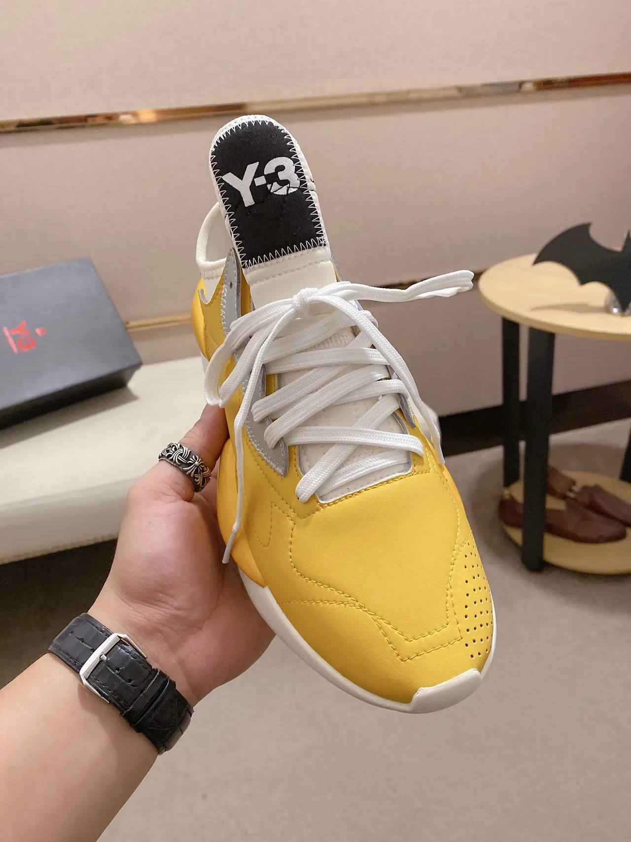 Yohji Yamamoto Yellow White Asymmetrical Layered Upper Sculpted Dual-Density Midsole Lifestyle Sneakers 8