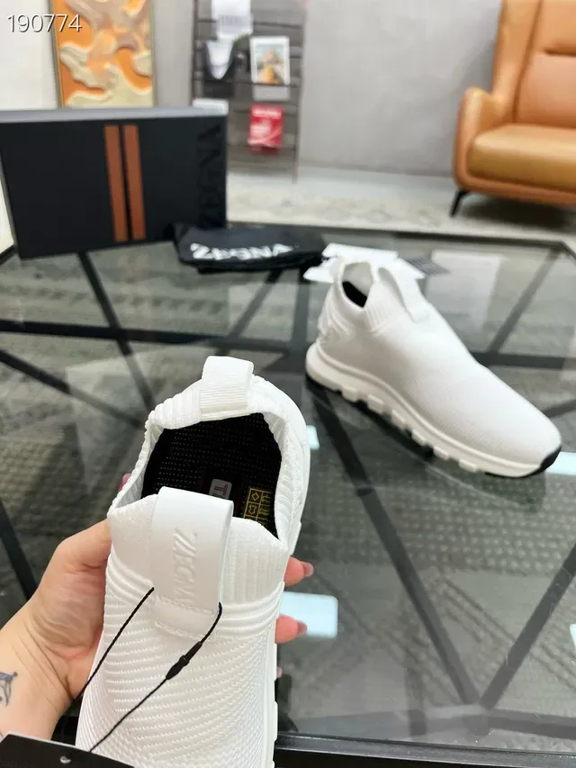 Zegna Oasi Knit Slip-On sneakers lifestyle blancs 4