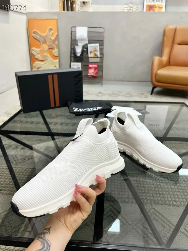 Zegna Oasi Knit Slip-On sneakers lifestyle blancs 8