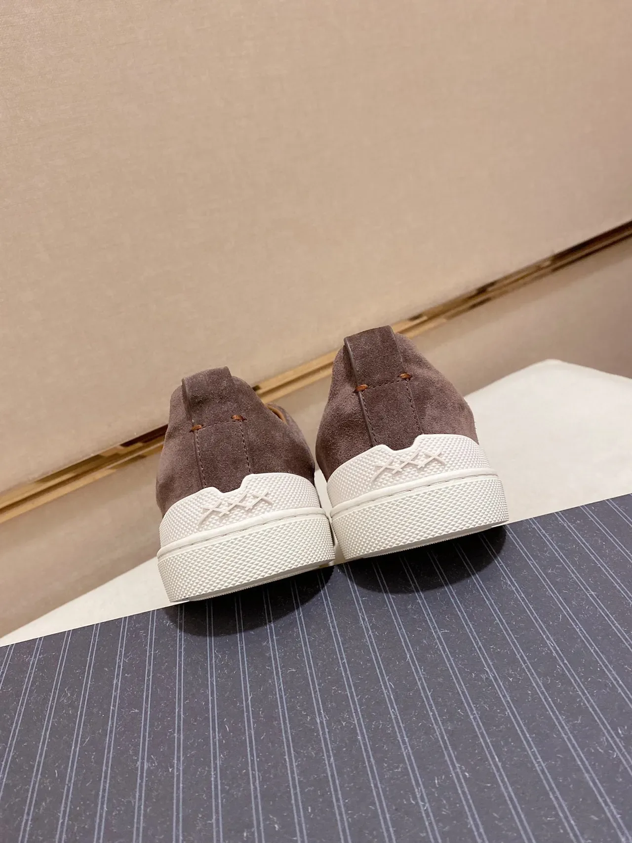 Zegna Slip-On Suede Brown Lifestyle Sneakers 4