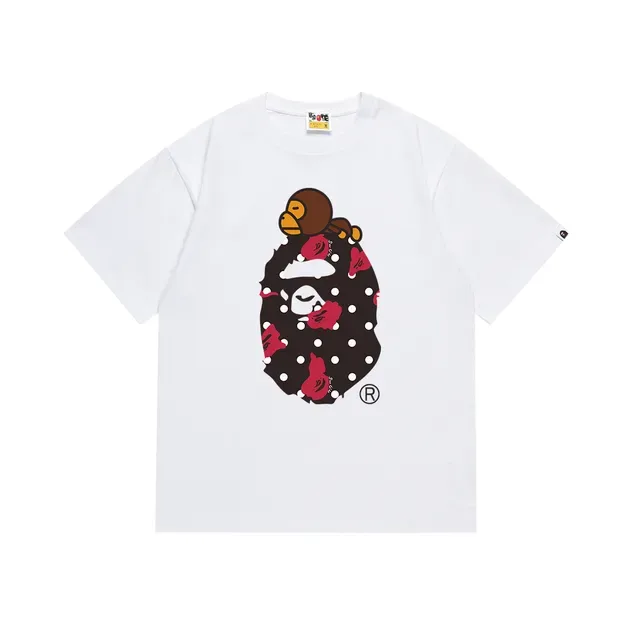 A Bathing Ape Ape Head Polka Dot Graphic T-Shirt 4