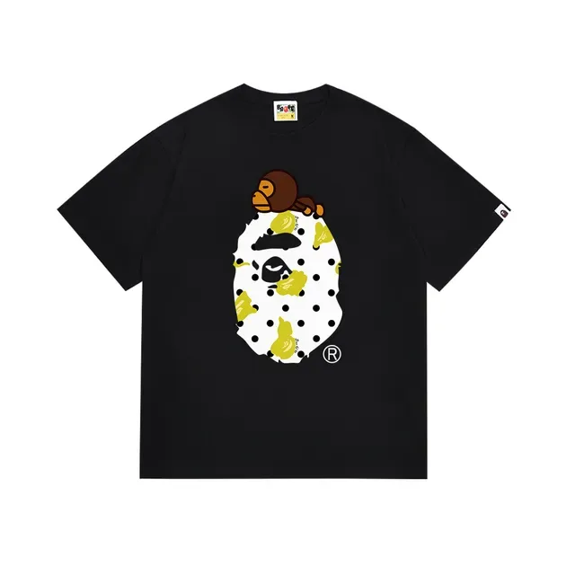 A Bathing Ape Ape Head Polka Dot Graphic T-Shirt 5