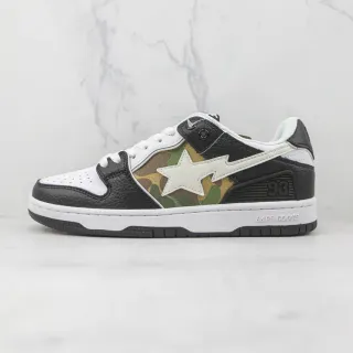 A Bathing Ape BAPE STA ABC Camo Black White Skateboard Shoes