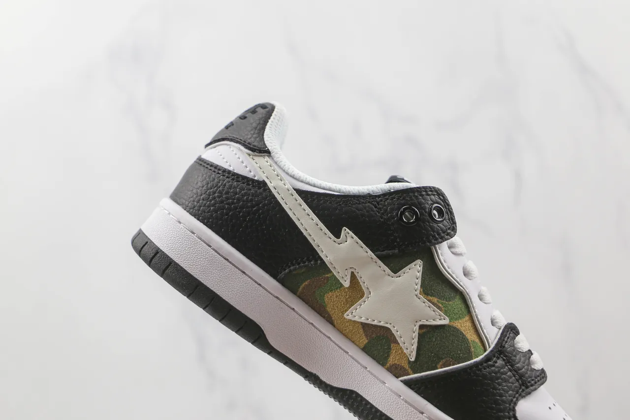 A Bathing Ape BAPE STA ABC Camo Chaussures de Skate Noir et Blanc 5
