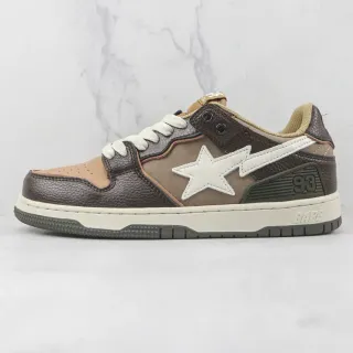 A Bathing Ape BAPE STA Brown Beige Star Logo Lifestyle Sneakers