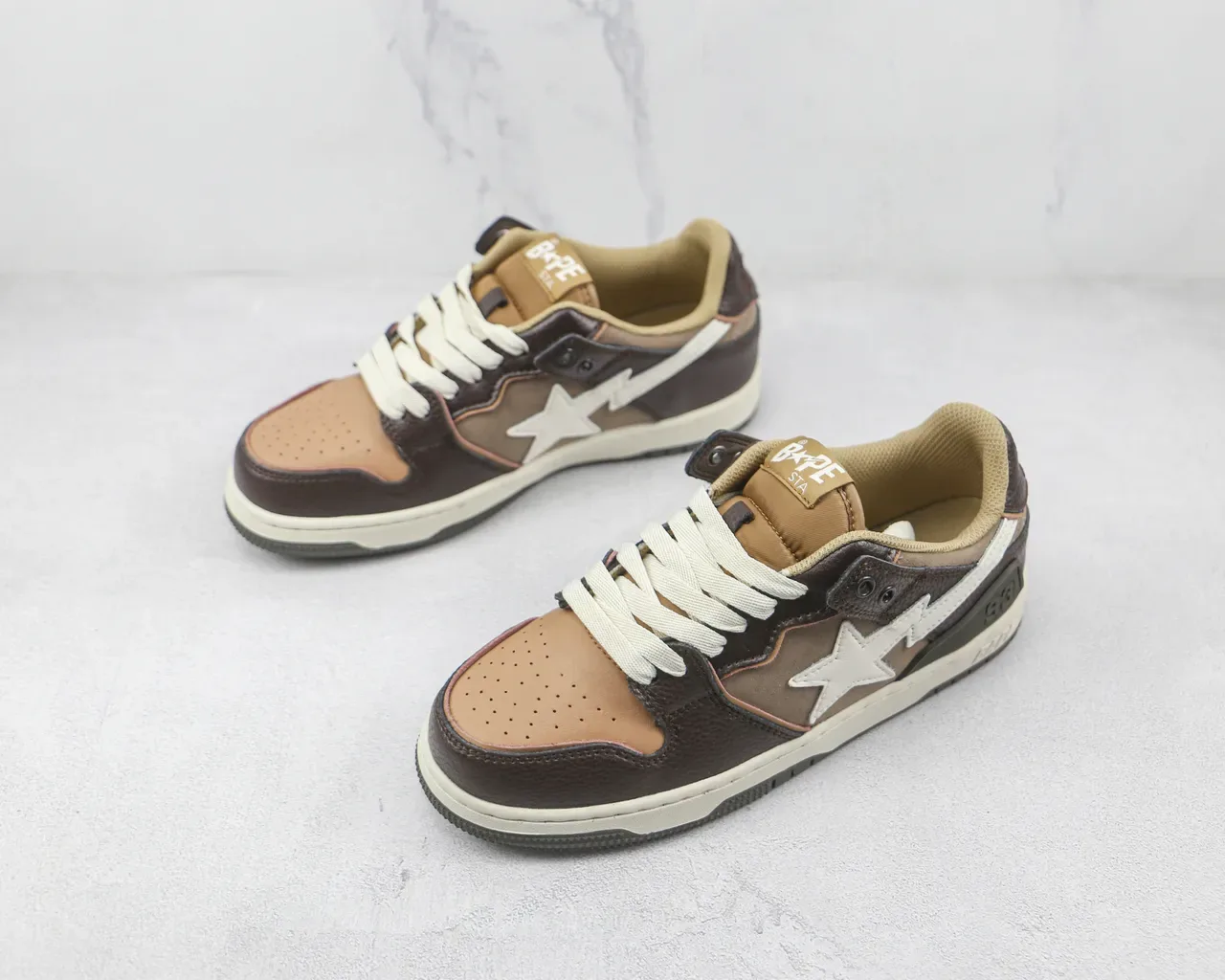 A Bathing Ape BAPE STA Brown Beige Star Logo Lifestyle Sneakers 4