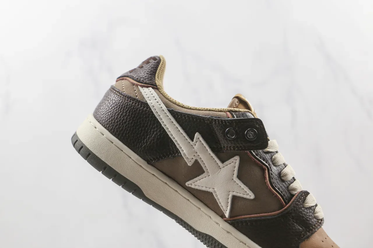A Bathing Ape BAPE STA Brown Beige Star Logo Lifestyle Sneakers 5