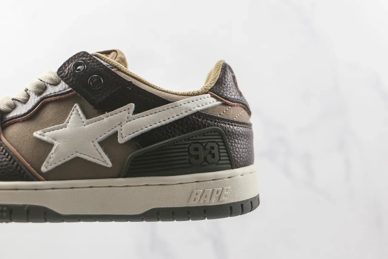 A Bathing Ape BAPE STA Brown Beige Star Logo Lifestyle Sneakers 7