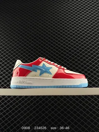 A Bathing Ape BAPE STA Rouge Blanc Bleu Sneakers Lifestyle 2