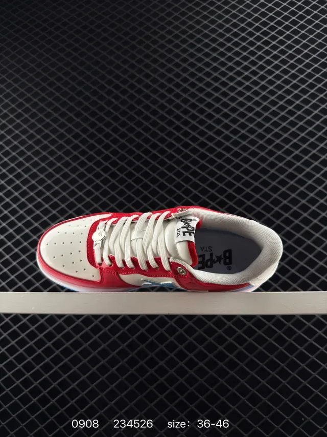 A Bathing Ape BAPE STA Rouge Blanc Bleu Sneakers Lifestyle 6