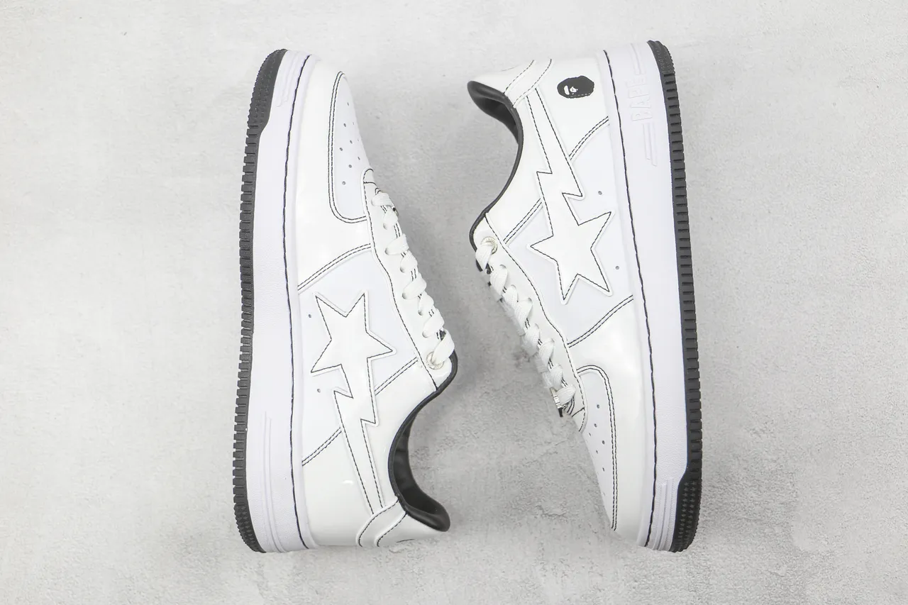 A Bathing Ape BAPE STA White Black Lifestyle Sneakers 2
