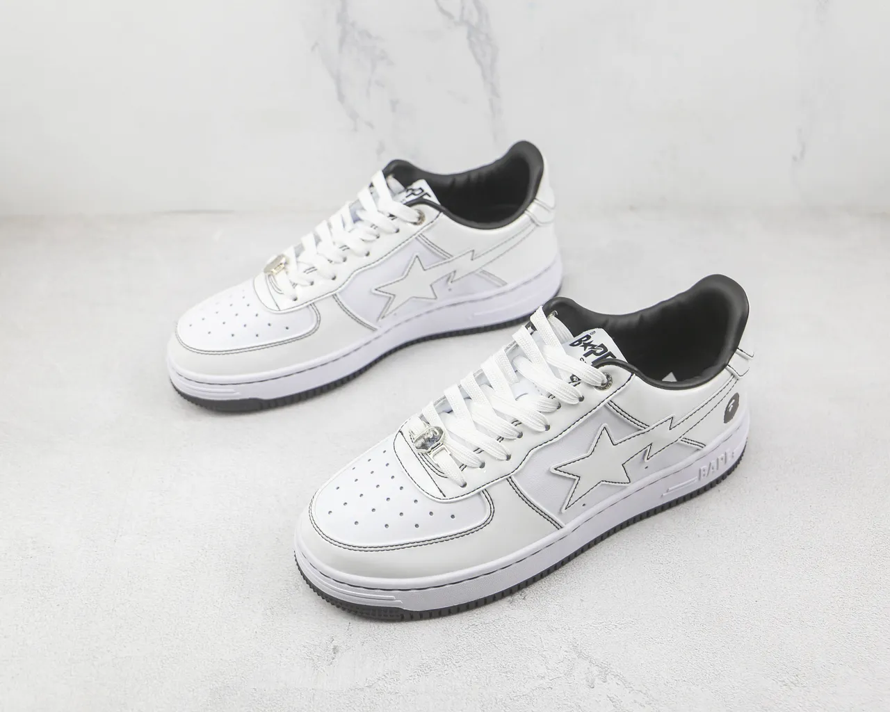 A Bathing Ape BAPE STA White Black Lifestyle Sneakers 4