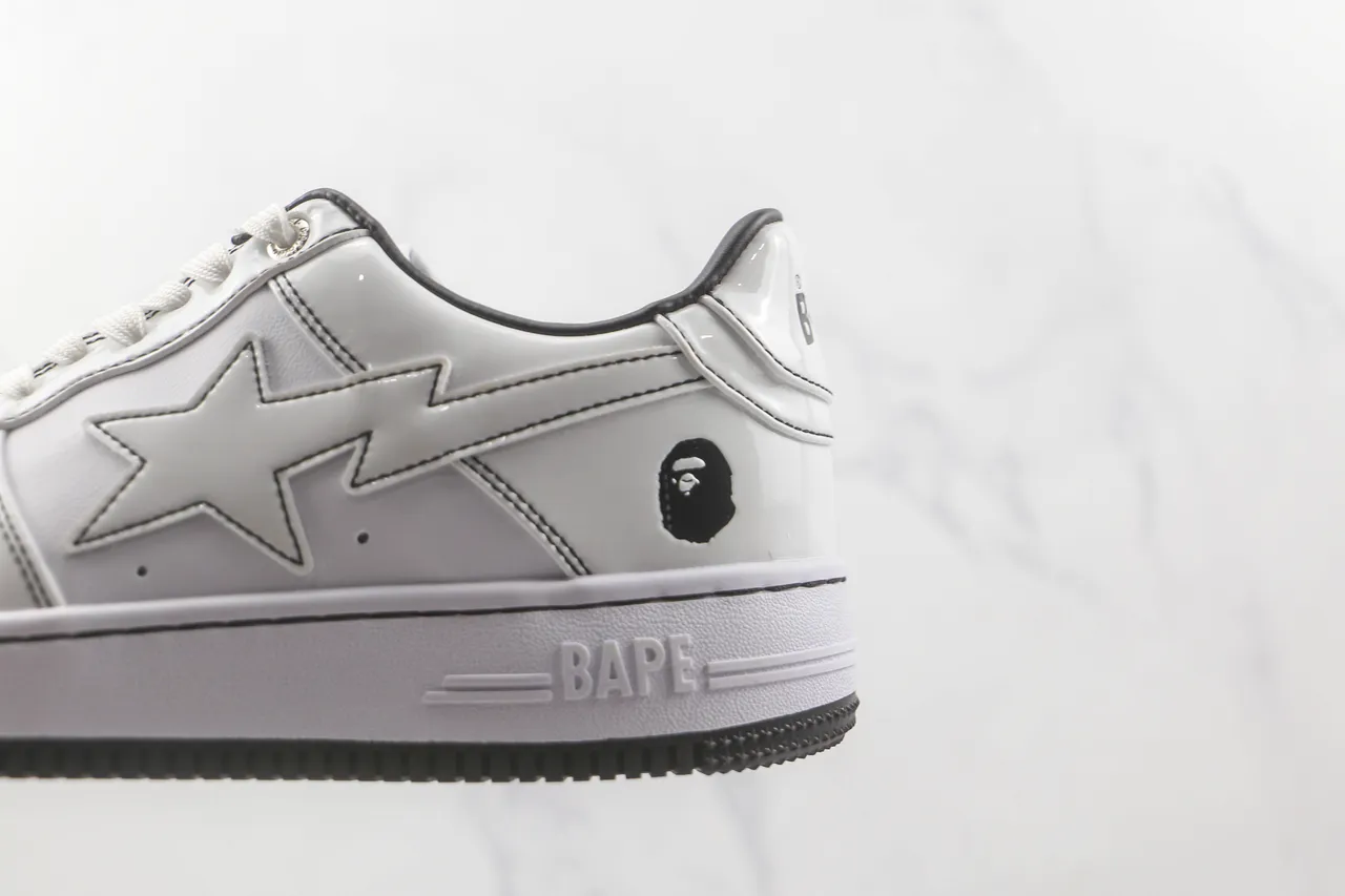 A Bathing Ape BAPE STA White Black Lifestyle Sneakers 7