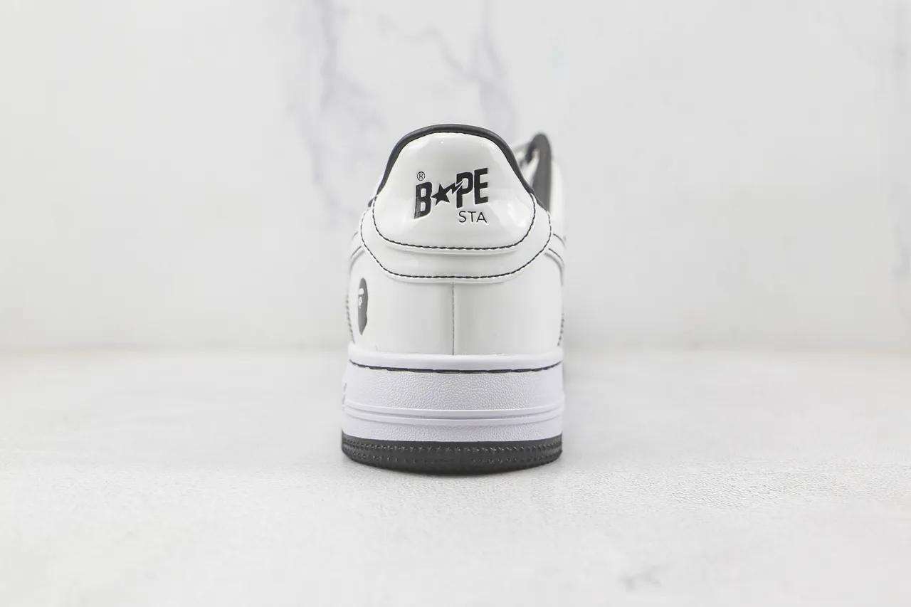 A Bathing Ape BAPE STA White Black Lifestyle Sneakers 9