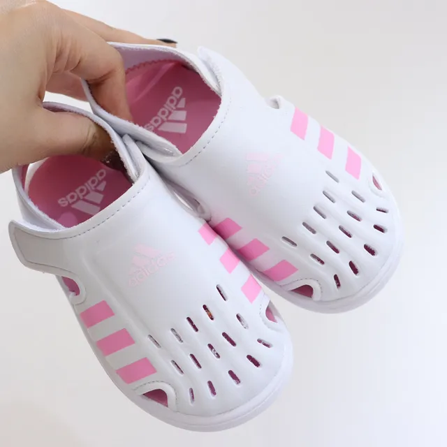 Adidas Adilette Aqua White Pink sandales casuales à enfiler avec tige perforé 3