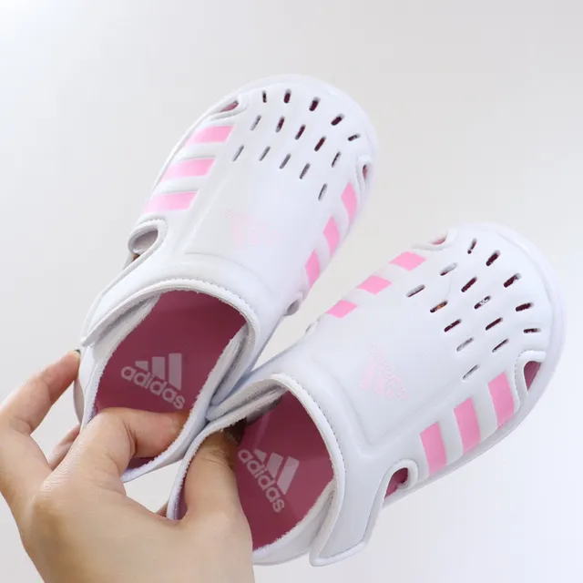 Adidas Adilette Aqua White Pink sandales casuales à enfiler avec tige perforé 4