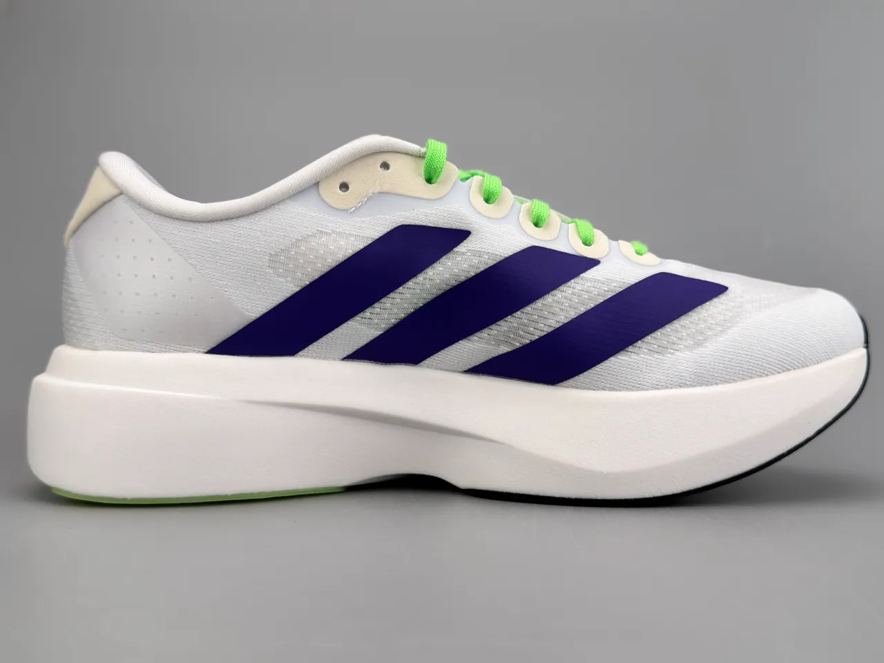 Adidas Adizero Evo 9 Branco Roxo Magenta Verde Lima Tênis de corrida 10