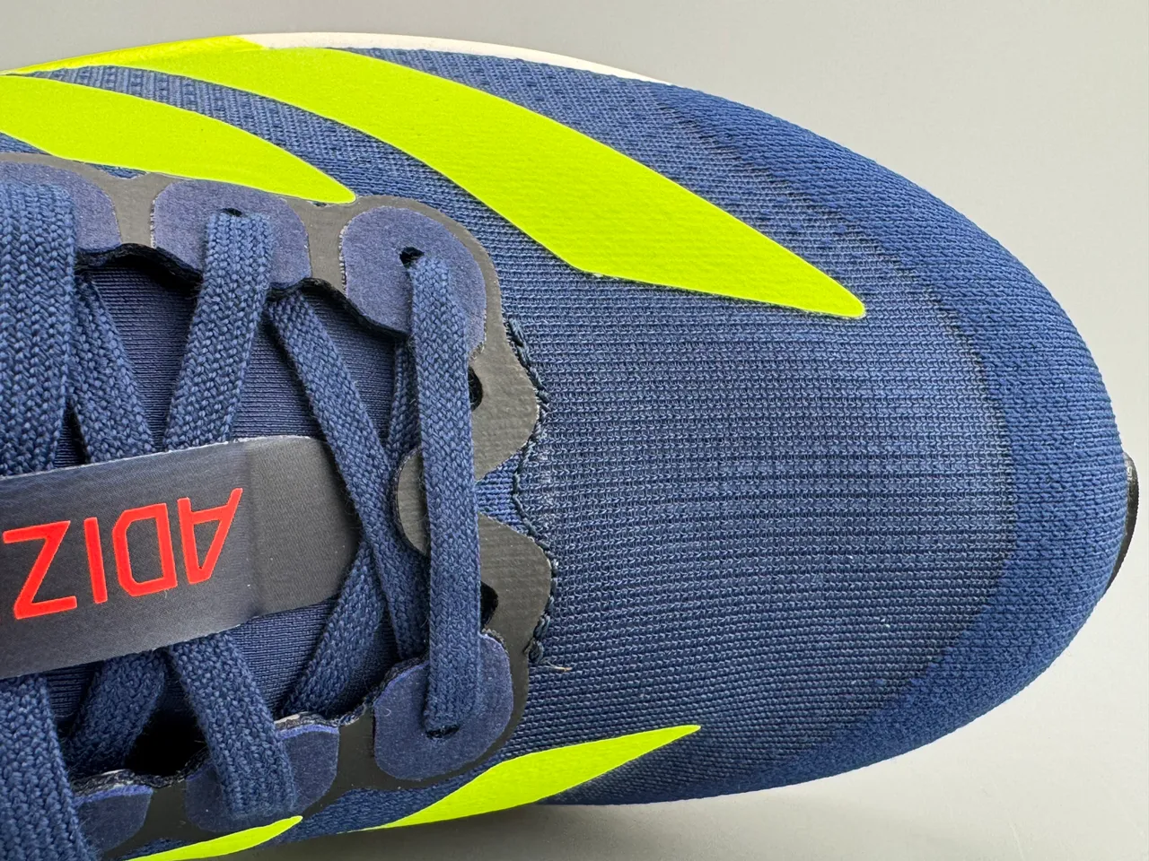 Adidas Adizero Evo SL Navy and Neon Yellow Chaussures de course 2