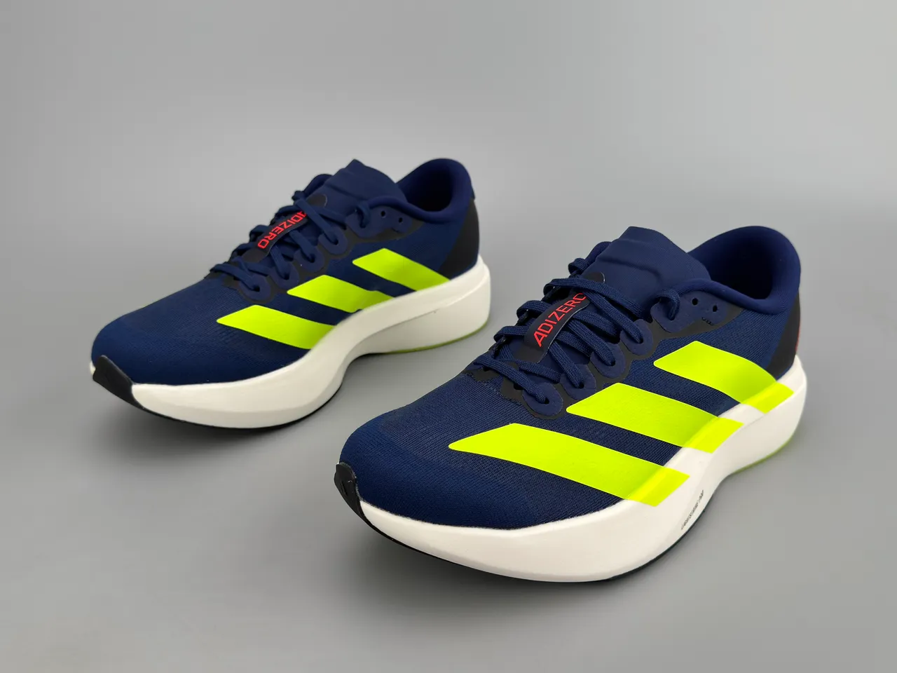 Adidas Adizero Evo SL Navy and Neon Yellow Chaussures de course 5