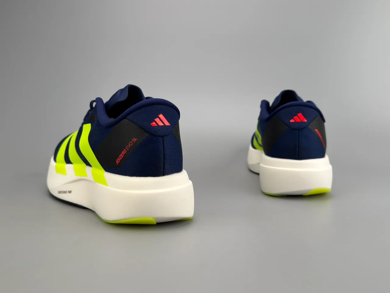 Adidas Adizero Evo SL Navy and Neon Yellow Chaussures de course 6