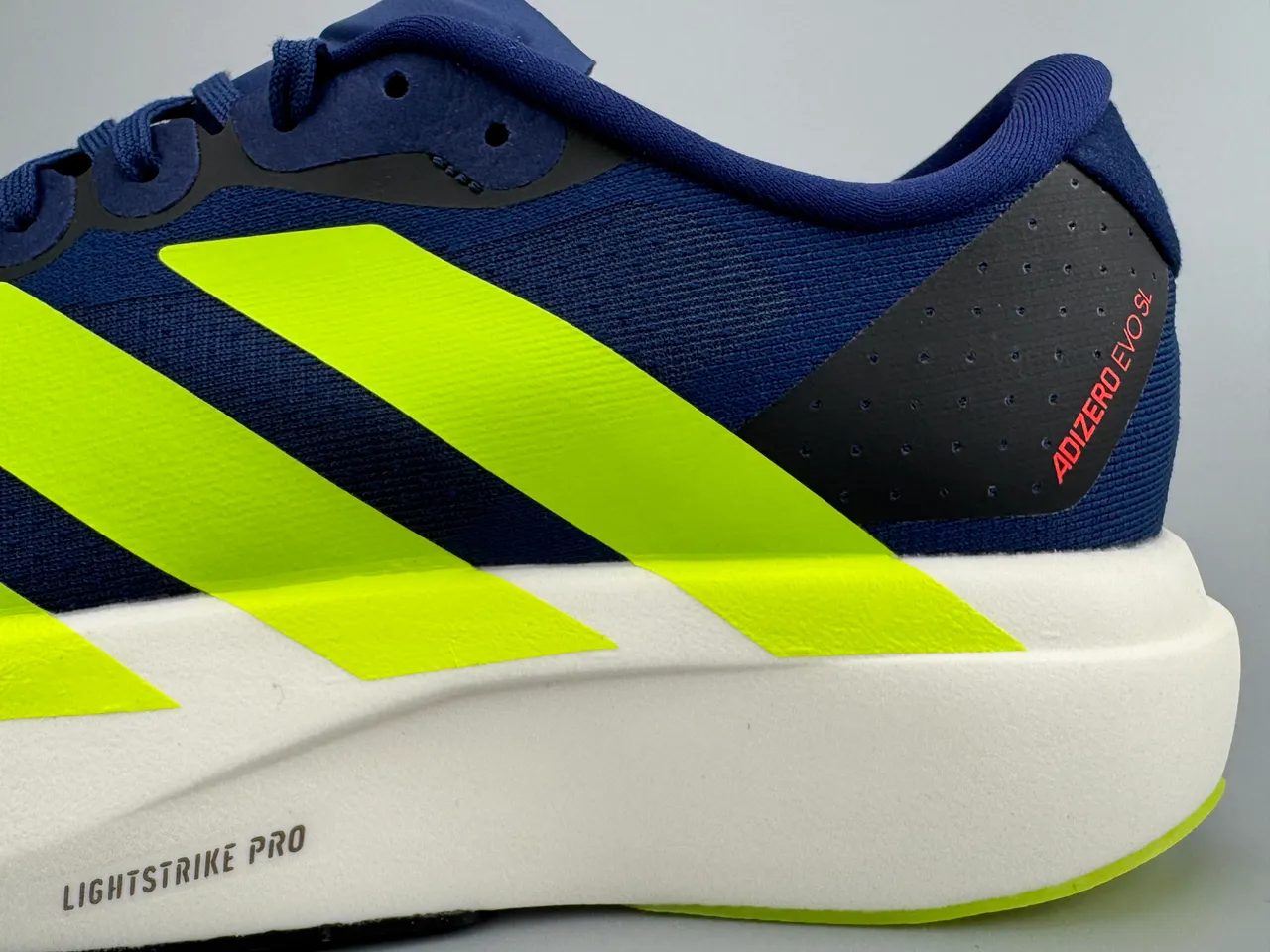 Adidas Adizero Evo SL Navy and Neon Yellow Chaussures de course 7
