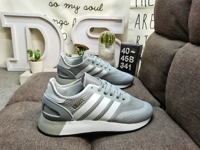 Adidas Beige Black Mesh Upper Three-Stripe Side Panel Lifestyle Sneakers 11