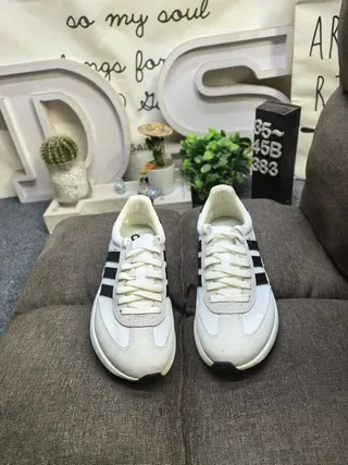 Adidas Beige Black Platform Sole Three-Stripe Side Panel Lifestyle Sneakers 10