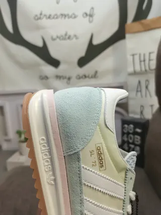 Adidas Beige Blue Retro Running Silhouette Suede And Textile Upper Lifestyle Sneakers 3