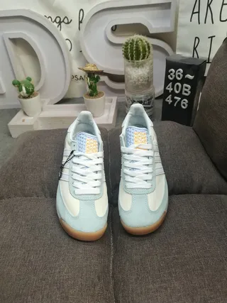 Adidas Beige Blue Retro Running Silhouette Suede And Textile Upper Lifestyle Sneakers 10