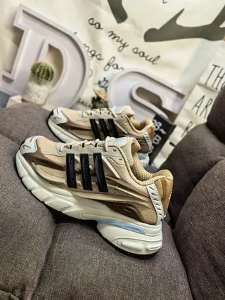 Adidas Beige Brown Silhouette Multi-Layered Upper Chunky Sneakers 7