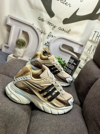 Adidas Beige Brown Silhouette Multi-Layered Upper Chunky Sneakers 9