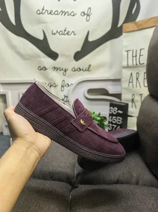 Adidas Beige Brown Suede Upper Moc-Toe Stitching Loafer 15