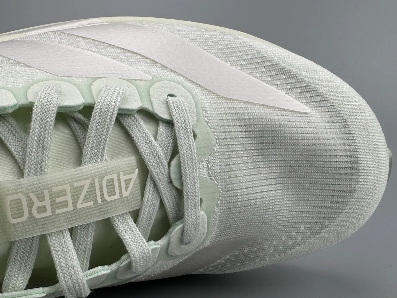 Adidas Beige Lightweight Engineered Mesh Upper Three-Stripe Synthetic Overlay Running Shoes 3