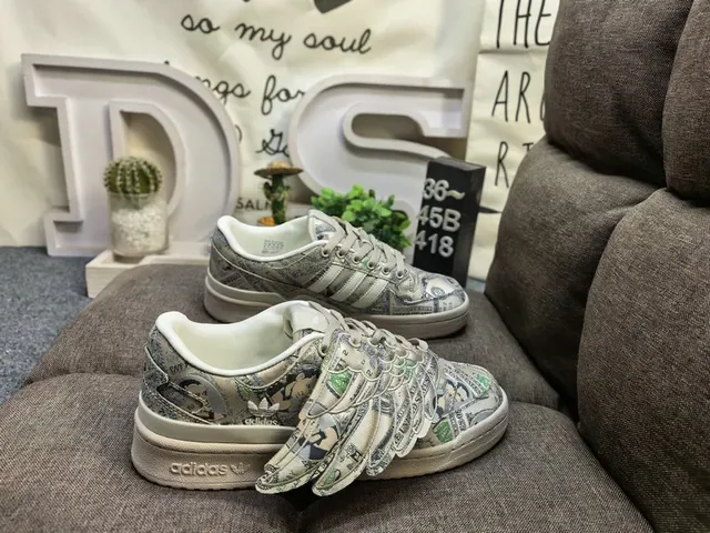 Adidas Beige Multicolor Printed Collage Upper Wing-Like Lace Extensions Sneakers 1