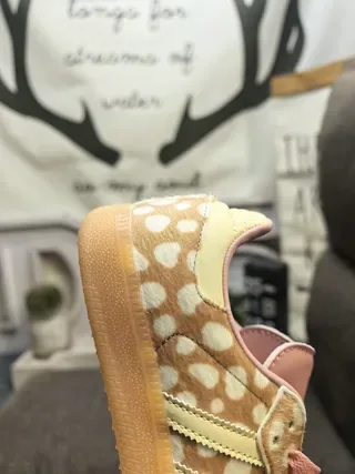 Adidas Beige Pink Polka-Dot Patterned Upper Laces And Lining Lifestyle Sneakers 3