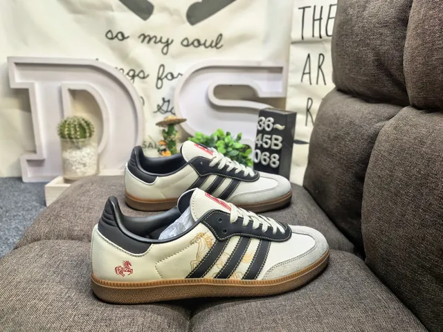 Adidas Beige Red Low-Top Cupsole Three-Stripe Side Panel Lifestyle Sneakers 11