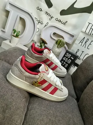 Adidas Beige Red Low-Top Suede Upper Lifestyle Sneakers 9