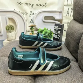Adidas Black Blue Laceless Strap Mary Jane Shoes