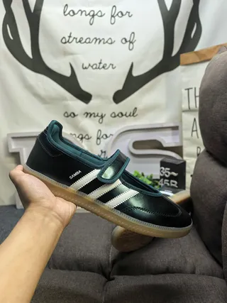 Adidas Black Blue Laceless Strap Mary Jane Shoes 5
