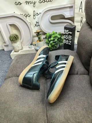 Adidas Black Blue Laceless Strap Mary Jane Shoes 6