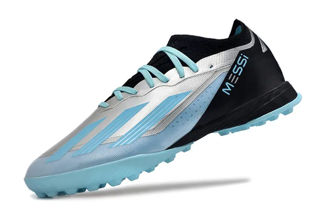 Adidas Black Blue Low-Cut Sock-Fit Upper Artificial-Grass Soccer Shoes 3