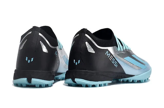 Adidas Black Blue Low-Cut Sock-Fit Upper Artificial-Grass Soccer Shoes 5
