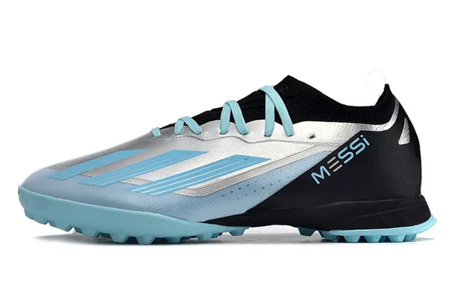 Adidas Black Blue Low-Cut Sock-Fit Upper Artificial-Grass Soccer Shoes 7