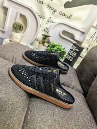 Adidas Black Brown Woven Textile Upper Gum Rubber Sole Lifestyle Sneakers 7