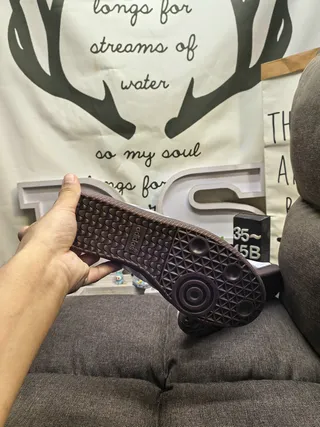 Adidas Noir Marron Supérieur Tissé Semelle Gomme Loafer 4